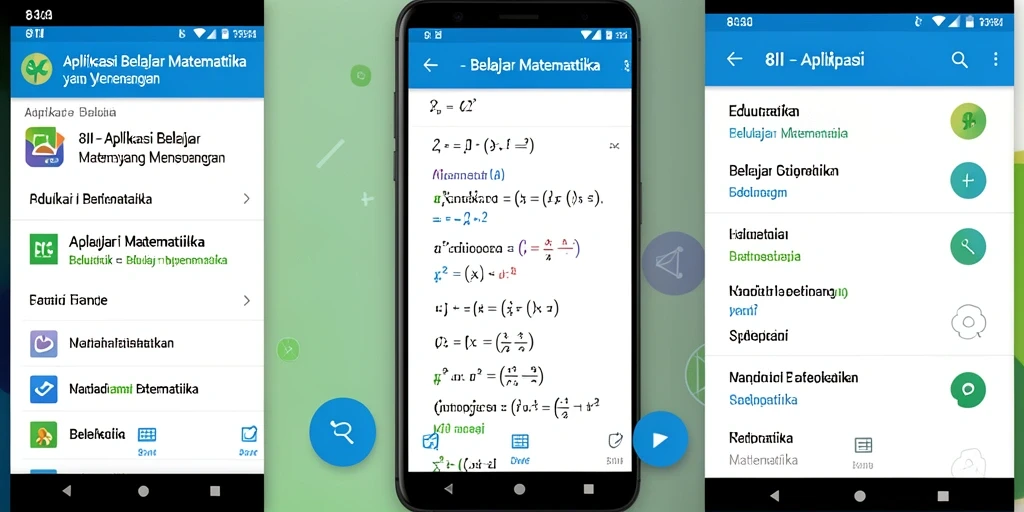 Tampilan antarmuka aplikasi Belajar Matematika yang interaktif dan menarik.
