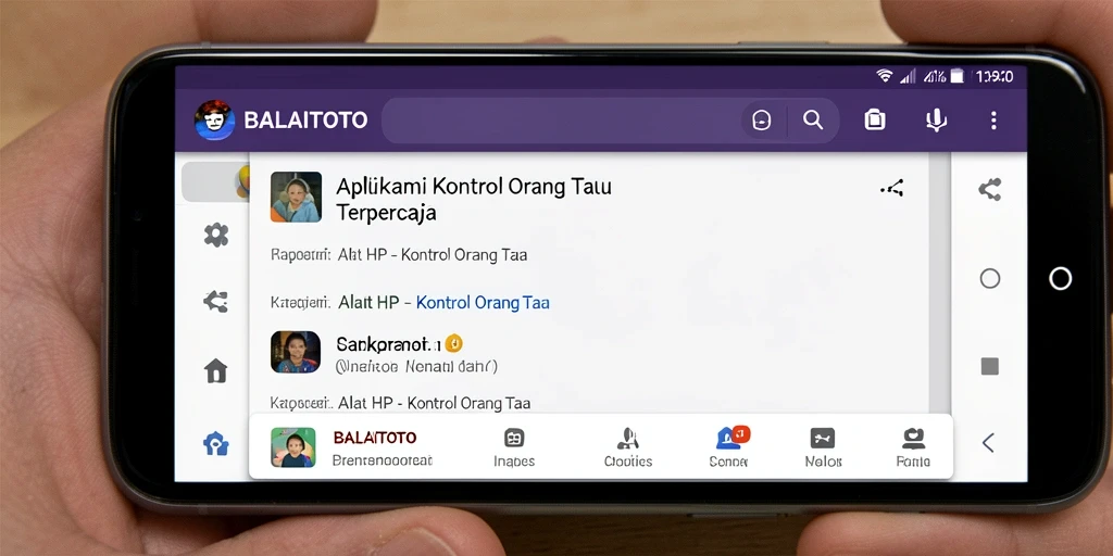 Tampilan antarmuka aplikasi Kontrol Orang Tua BALAITOTO.