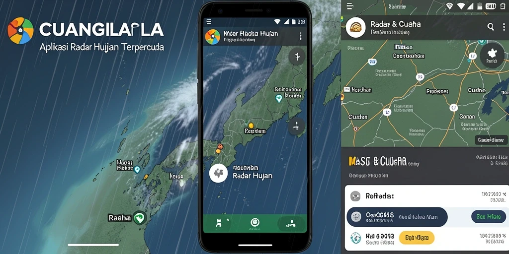 Tampilan antarmuka CUANGILA dengan peta radar hujan yang informatif.
