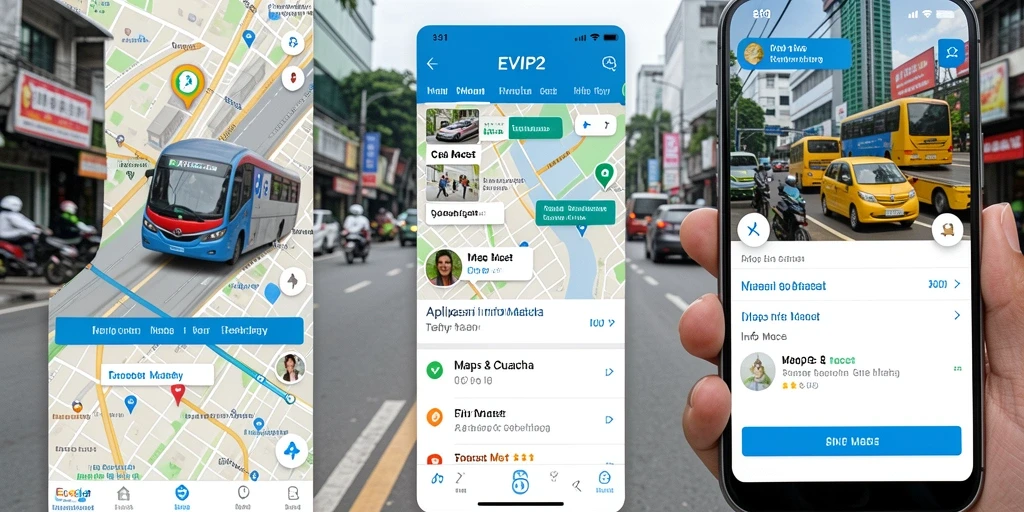 Antarmuka utama EVIP2 menampilkan peta dengan informasi kemacetan terkini.