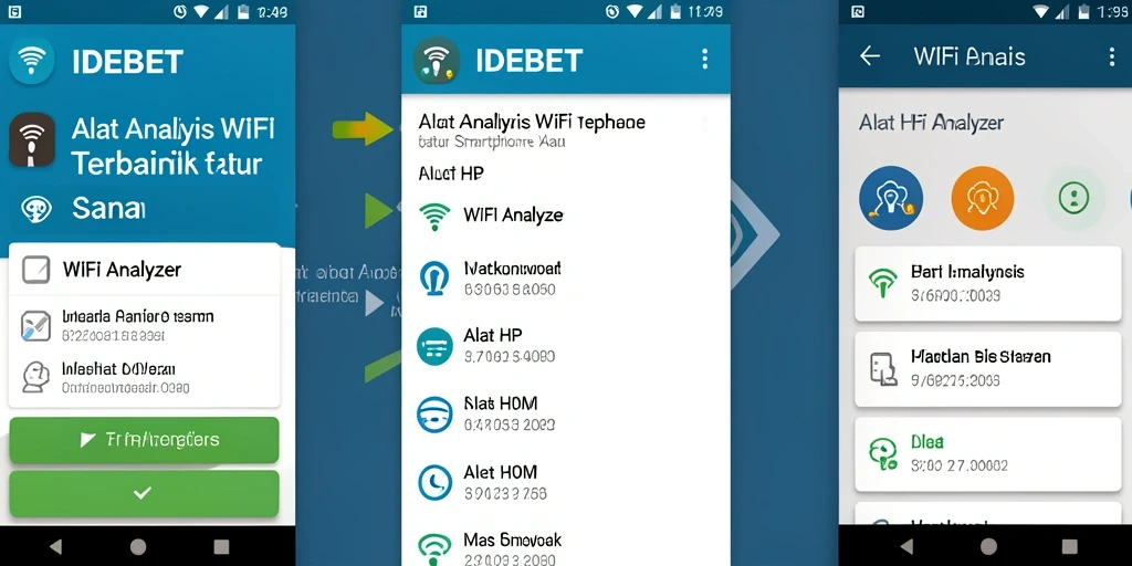 Antarmuka aplikasi IDEBET menampilkan grafik analisis WiFi yang informatif.
