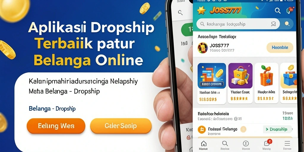 Tampilan antarmuka JOSS777 untuk belanja dan dropship yang mudah digunakan.