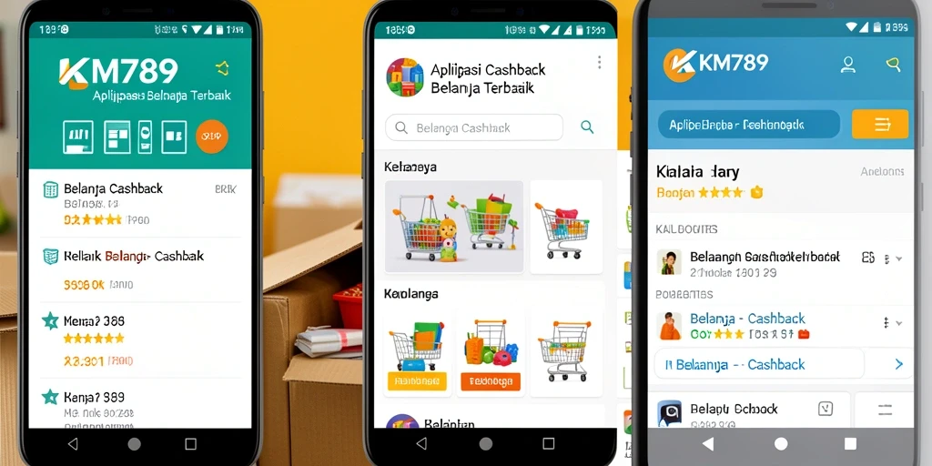 Antarmuka aplikasi KM789 yang intuitif dan menarik untuk cashback.