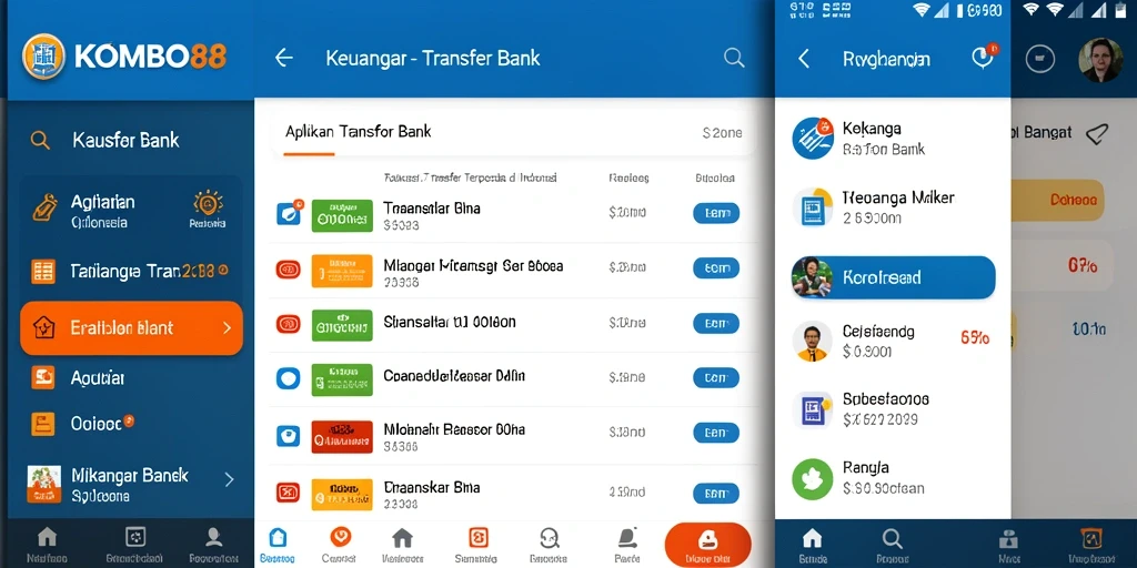 Tampilan antarmuka KOMBO88 yang user-friendly untuk Transfer Bank.
