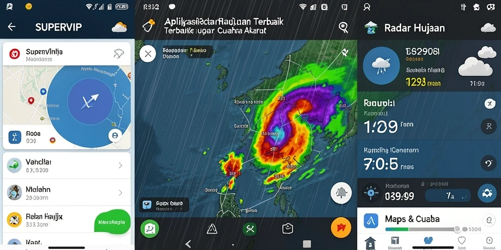 Tangkapan layar utama SUPERVIP menampilkan peta radar hujan yang interaktif.